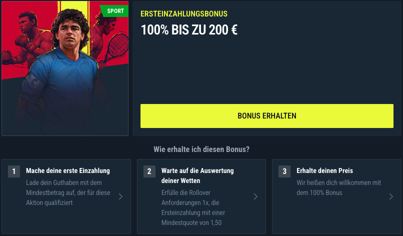 Der Rabona Sportwetten Bonus wird in Euro und Krypto angeboten.