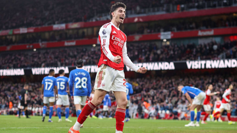 Kai Havertz im Trikot des FC Arsenal während eines Premier League Spiels