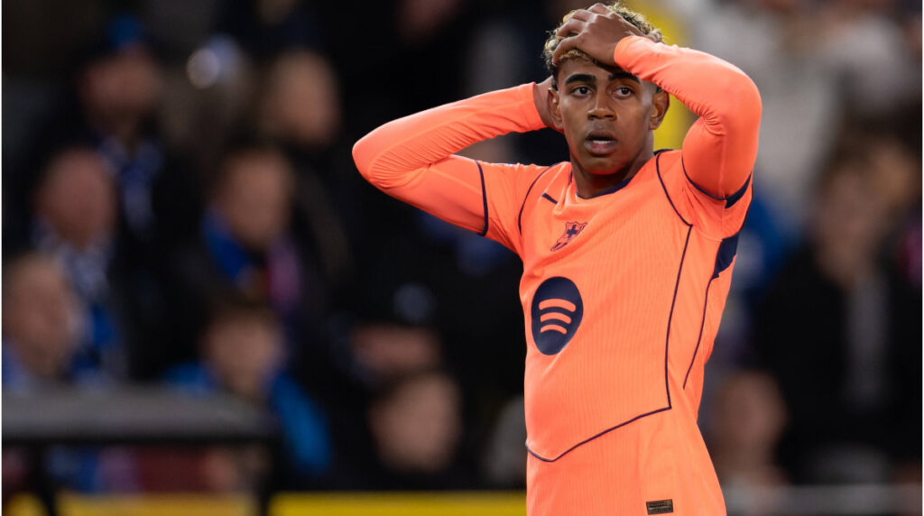 Lamine Yamal im Trikot des FC Barcelona beim Jubel nach einem Tor