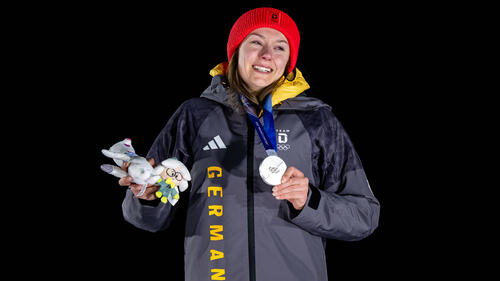 Laura Nolte im Monobob im Eiskanal von Cortina d'Ampezzo bei den Olympischen Spielen 2026