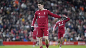 Florian Wirtz im Trikot des FC Liverpool in einer Spielszene