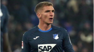 Grischa Prömel im Trikot der TSG Hoffenheim gestikulierend auf dem Spielfeld