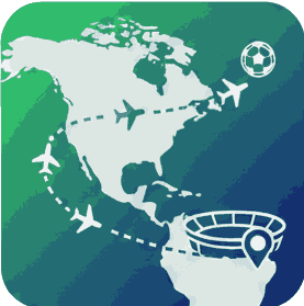 Flugzeuge zeigen eine Reiseroute. Weite Entfernungen als Faktor bei der Fußball WM 2026