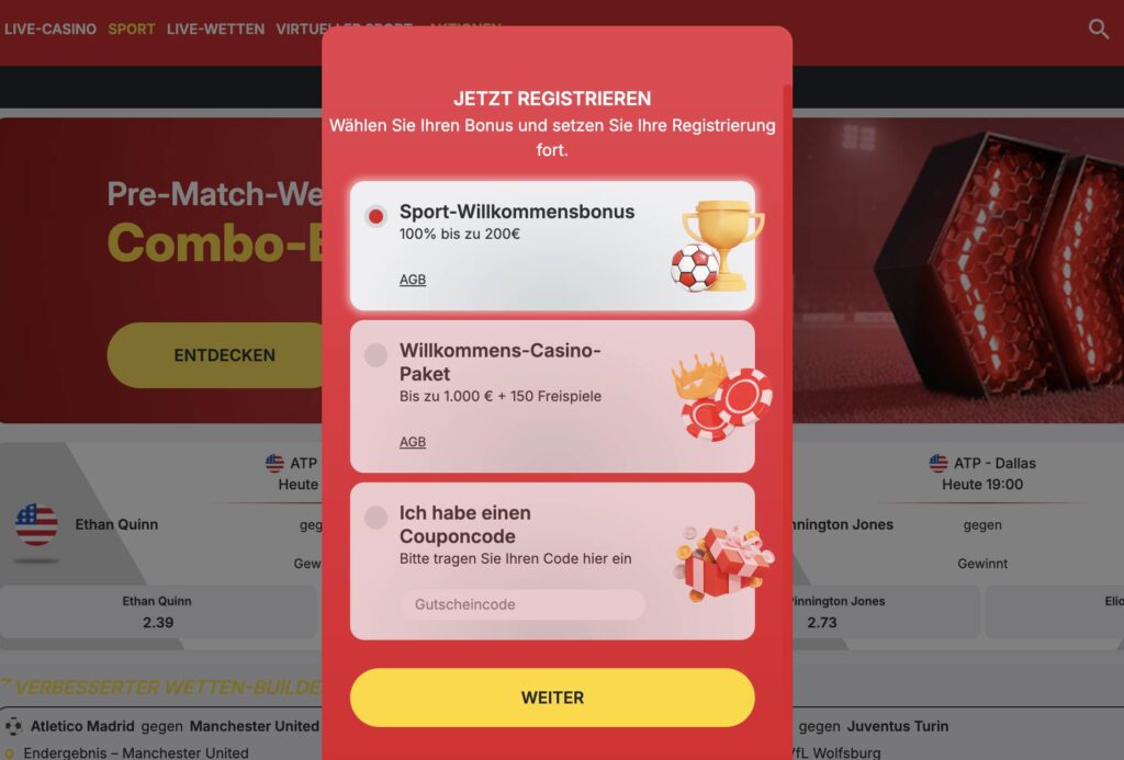 Willkommensbonus von Monoplay bei der Registrierung