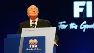 Porträt des ehemaligen FIFA-Präsidenten Sepp Blatter bei einem öffentlichen Auftritt