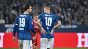 Edin Dzeko im Trikot des FC Schalke 04 auf dem Spielfeld