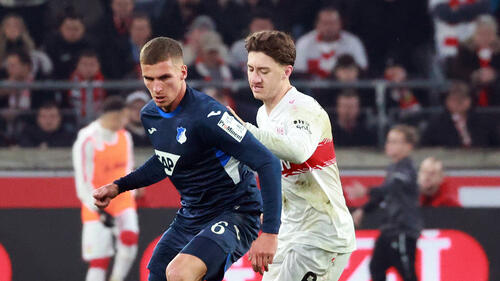 Mittelfeldspieler Grischa Prömel im Trikot der TSG Hoffenheim gestikulierend auf dem Bundesliga-Spielfeld