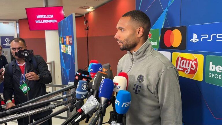 Bayern-Verteidiger Jonathan Tah jubelt emotional nach dem Champions-League-Sieg gegen Real Madrid