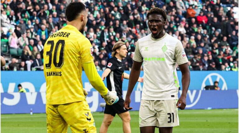 Eine Übersichtstabelle der Bundesliga mit Fokus auf den Kampf um die internationalen Plätze