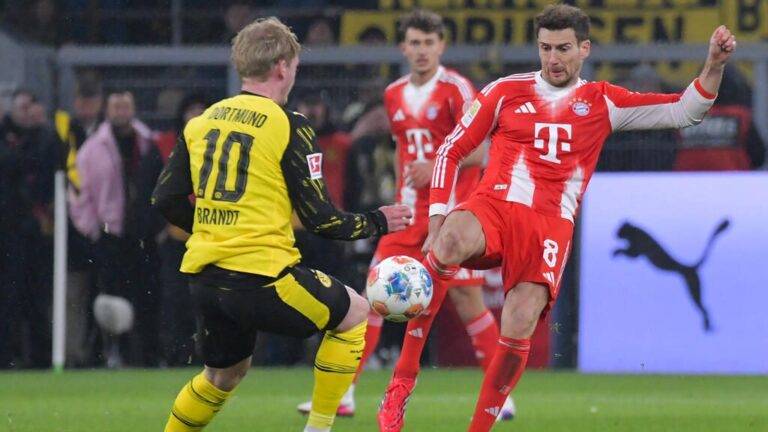 Collage von Leon Goretzka und Julian Brandt in ihren jeweiligen Vereinstrikots auf dem Spielfeld
