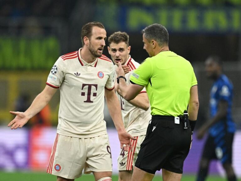 Schiedsrichter Slavko Vincic auf dem Spielfeld bei einem Spiel der Champions League