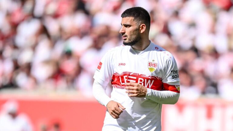 Deniz Undav bejubelt ein Tor im Trikot des VfB Stuttgart