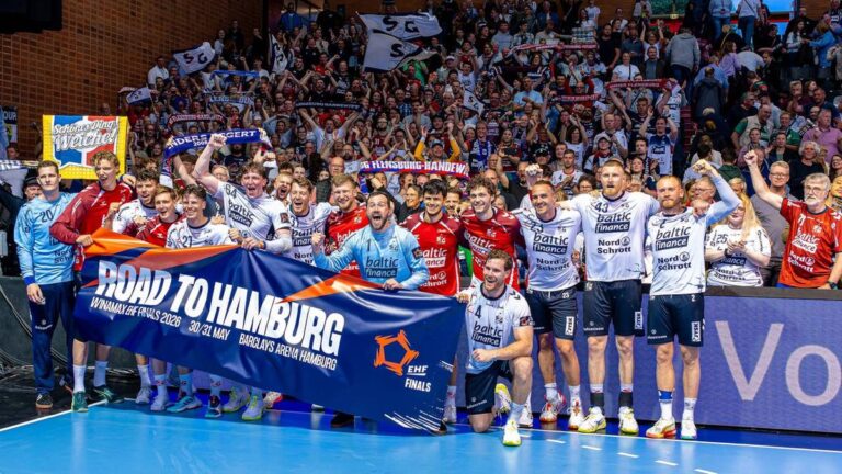 Torhüter Kevin Möller von der SG Flensburg-Handewitt fokussiert im Handballspiel der European League.
