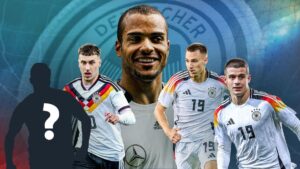 Bundestrainer Julian Nagelsmann blickt konzentriert während eines Länderspiels der deutschen Nationalmannschaft.