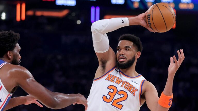 Jalen Brunson von den New York Knicks jubelt im Madison Square Garden gegen die Philadelphia 76ers