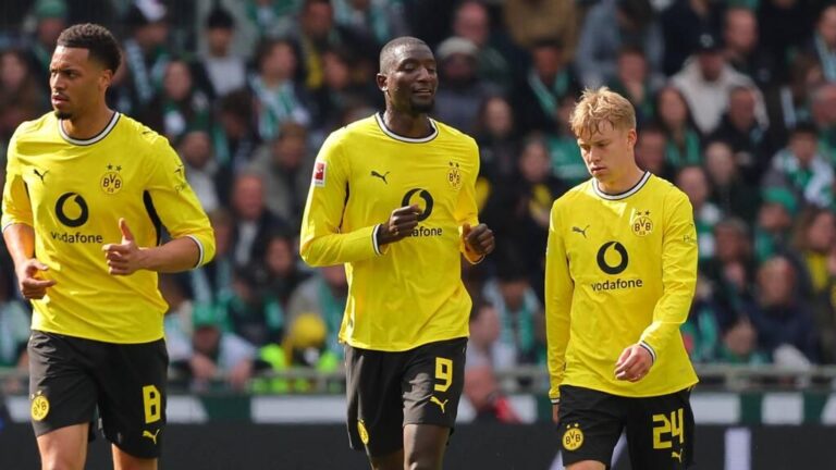 Serhou Guirassy im Trikot von Borussia Dortmund auf dem Spielfeld