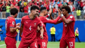 Tomás Araujo im Trikot der portugiesischen Nationalmannschaft bei einem Länderspiel