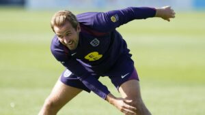 Harry Kane und Thomas Tuchel im Training der englischen Nationalmannschaft