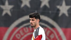 Kai Havertz ballt die Faust und jubelt im Trikot der deutschen Nationalmannschaft