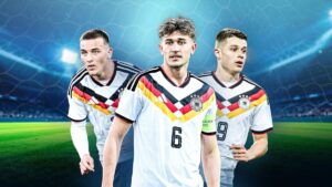 Ein enttäuschter Joshua Kimmich im Trikot der deutschen Nationalmannschaft blickt nachdenklich zu Boden