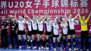 Jubelnde deutsche U20-Handballerinnen nach dem Finalsieg gegen Dänemark bei der WM in China