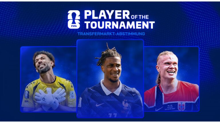 Kollage der WM-Stars Erling Haaland, Lionel Messi und Harry Kane im Trikot ihrer Nationalmannschaften