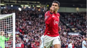 Der brasilianische Mittelfeldspieler Casemiro bei seiner Vorstellung im Trikot des MLS-Klubs Inter Miami.